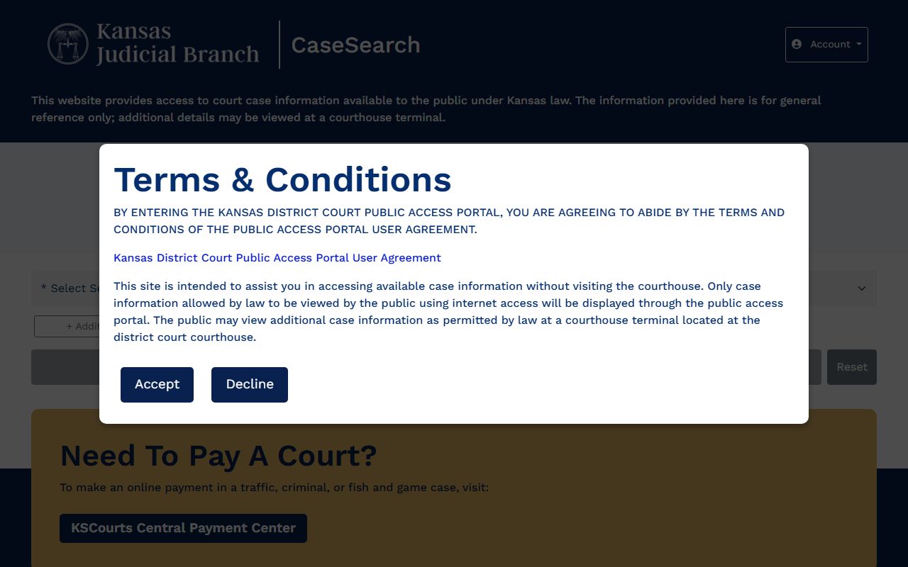 Gray County court records after arrest Kansas case search portal